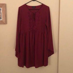 Beautiful burgundy long sleeve dress